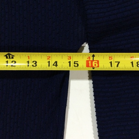 Emporio Armani Women's Size US Medium EU 42 Pleated Knit Career Dress Navy Blue - Picture 9 of 13